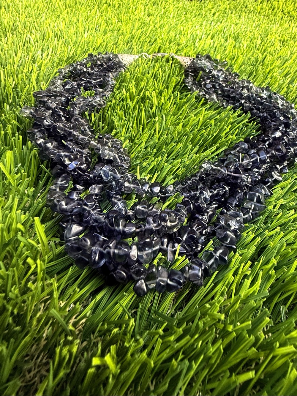 Multi-Strand Black Chip Necklace - Women Jewelry